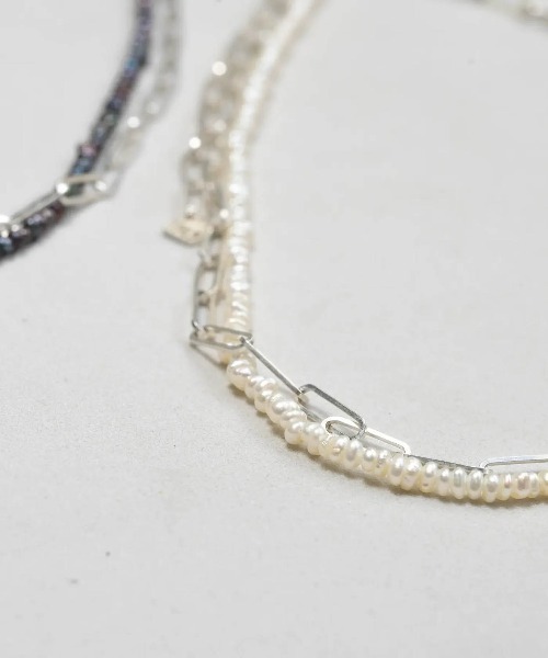 NP-HERGO Pearl Short Necklace パールネックレス HERGO ネックレス NP:HERGO Flat Chain Baby Pearl Necklace SV