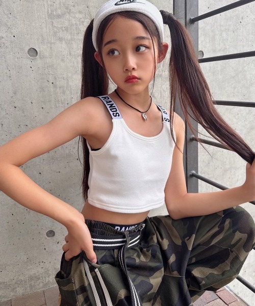 RandS/R タンクトップ 肌着 ロゴゴム肩ヒモタンクトップ キッズ 子供服