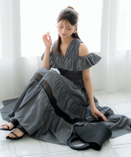 AND COUTURE（アンドクチュール） ワンピース 夏 半袖 シアー