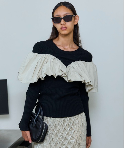 【新品未使用】V12 HIDE KNIT ニット MAISON SPECIAL ニット セーター 「25AW PRE-ORDER」Puff Sleeve