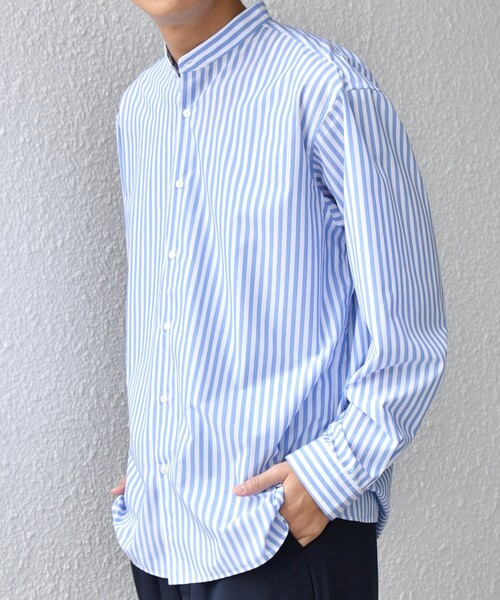 SHIPS any シャツ any:「洗濯機可能」LIM BLESS ソリッド / ストライプ