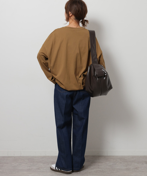 tシャツ 「再入荷！」こなれた雰囲気に。ギャザーヘムロングスリーブ レディース JOURNAL STANDARD relume tシャツ 「再入荷！」こなれた雰囲気に