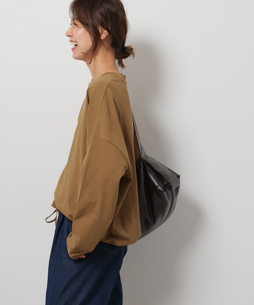 tシャツ 「再入荷！」こなれた雰囲気に。ギャザーヘムロングスリーブ レディース JOURNAL STANDARD relume tシャツ 「再入荷！」こなれた雰囲気に