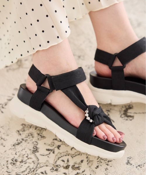 「JELLY BEANS」 フラットサンダル L アイボリー レディース_画像9