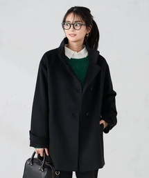 新品【a.v.v】アーヴェヴェ カシミア混 スタンドカラーミディコート サイズM a.v.v（アー・ヴェ・ヴェ） コート チェスターコート スタンドカラー
