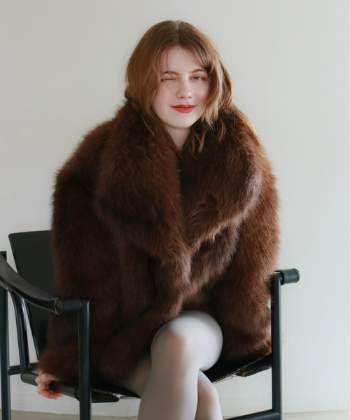 mic by Olu. コート アウター ビッグカラーファージャケット