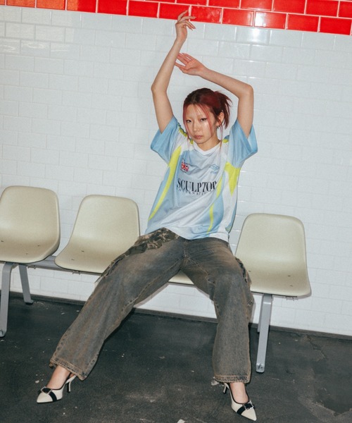 「SCULPTOR」 半袖カットソー FREE グレー レディース_画像2