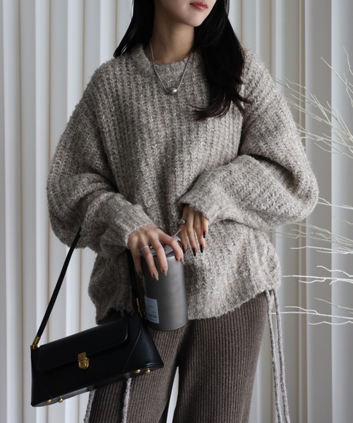 YENNA ニット セーター 「大人可愛いミックスニット」ミックス