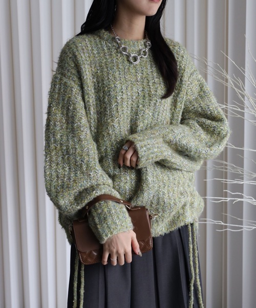 YENNA ニット セーター 「大人可愛いミックスニット」ミックス