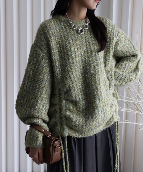 YENNA ニット セーター 「大人可愛いミックスニット」ミックス