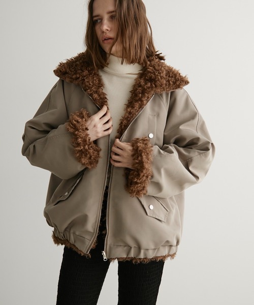 新品同様！ボアカラーブルゾン Munich（ミューニック） ブルゾン アウター ボアカラーフライト