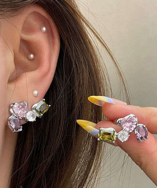 NO WAY ピアス /Bz/カラフルビジューピアス(RZ) メンズ レディース