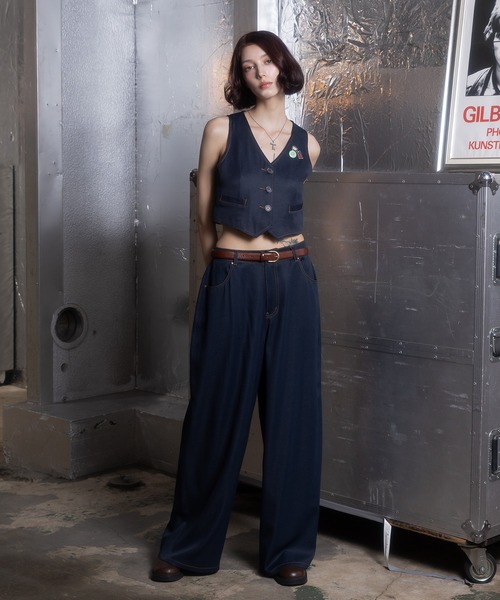 a*a様 ACLENT アクレント　ワイドストレートパンツ　デニム ACLENT（アクレント） スラックス パンツ デニムライクJ/Wワイド