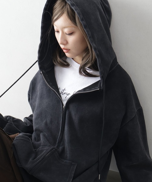 SpRay（スプレイ） パーカー ピグメントZIPパーカー レディース