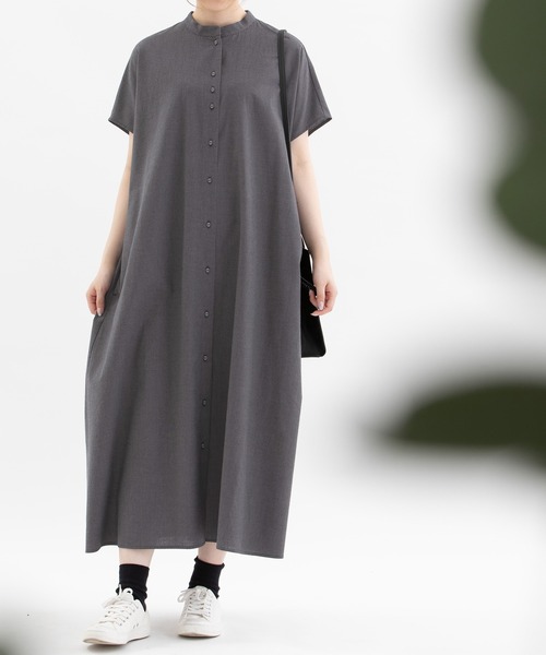 「nop de nod」 半袖ワンピース 3 ダークグレー レディース_画像9