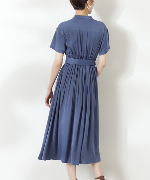 「N.(N. Natural Beauty Basic)」 半袖ワンピース MEDIUM ブルー レディース_画像2