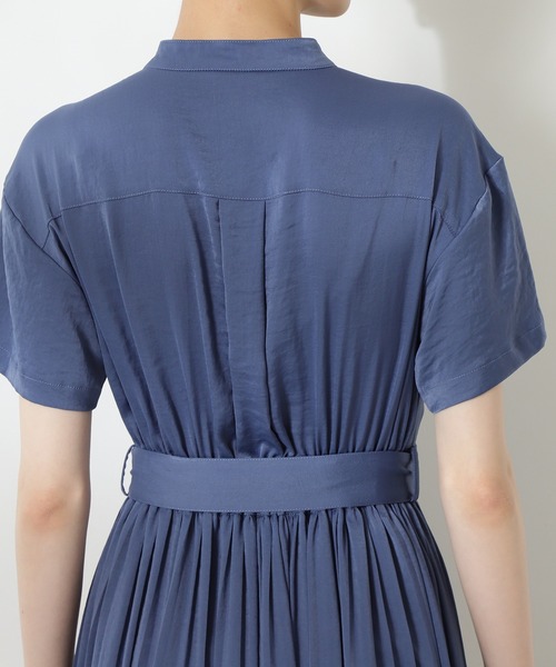 「N.(N. Natural Beauty Basic)」 半袖ワンピース MEDIUM ブルー レディース_画像3