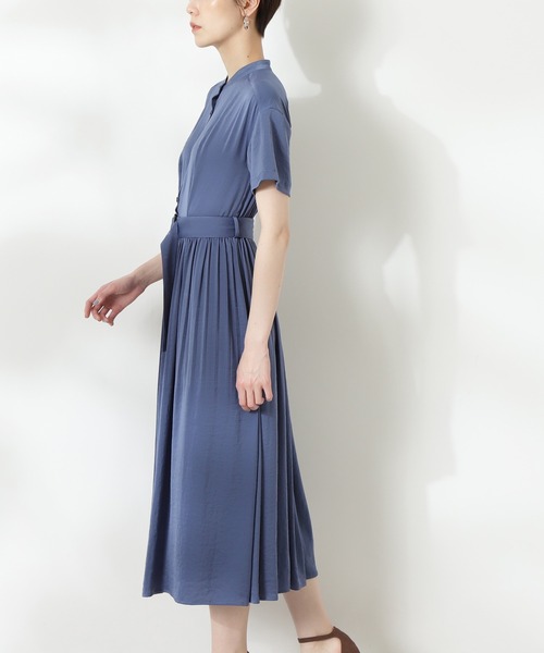 「N.(N. Natural Beauty Basic)」 半袖ワンピース MEDIUM ブルー レディース_画像4