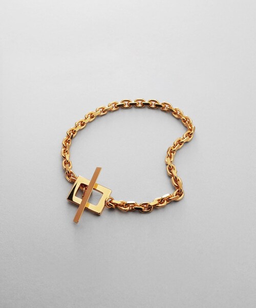 COCOSHNIK ブレスレット シルバー デザインチェーン フラットケーブルブレスレット（21cm） GP