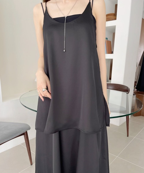 「Eclat one」 キャミソールワンピース FREE ブラック レディース_画像3