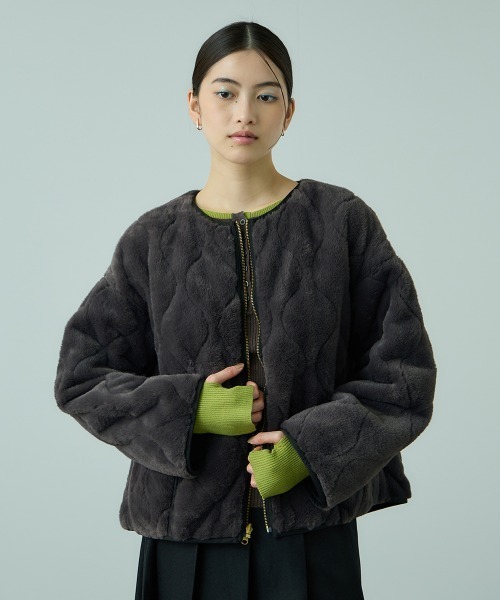 ビッキー（VICKY）/ひょうたんキルトリバーシブルZIPジャケット VICKY（ビッキー） ジャケット ノーカラージャケット ひょうたんキルト