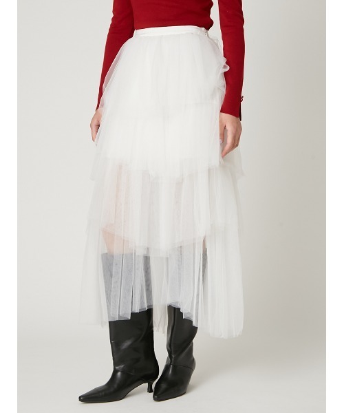 FRAY I.D（フレイ・アイディー） スカート チュールアシメティアード