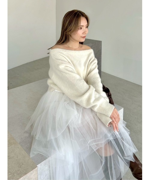 FRAY I.D（フレイ・アイディー） スカート チュールアシメティアード