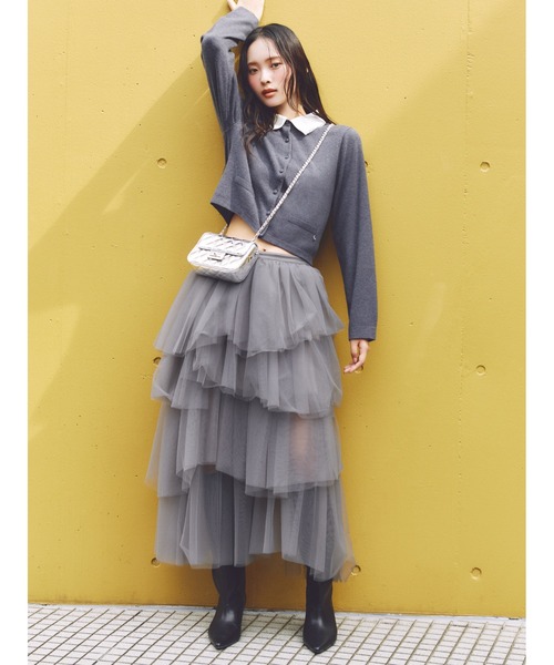 FRAY I.D（フレイ・アイディー） スカート チュールアシメティアード