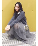 スカート チュールアシメティアードスカートの詳細画像4