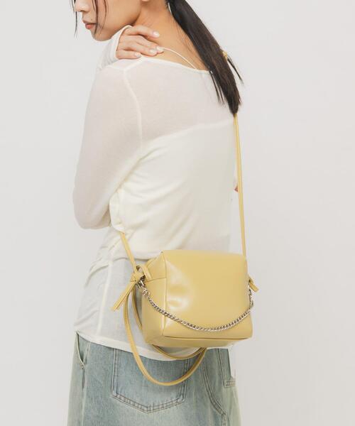 KBF♡ボアショルダーバッグ セール】ステッチデザインベロアミニBAG（ショルダーバッグ）｜KBF