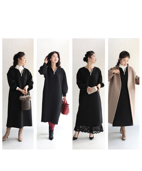 「CAWAII」 長袖ワンピース FREE ブラック レディース_画像9