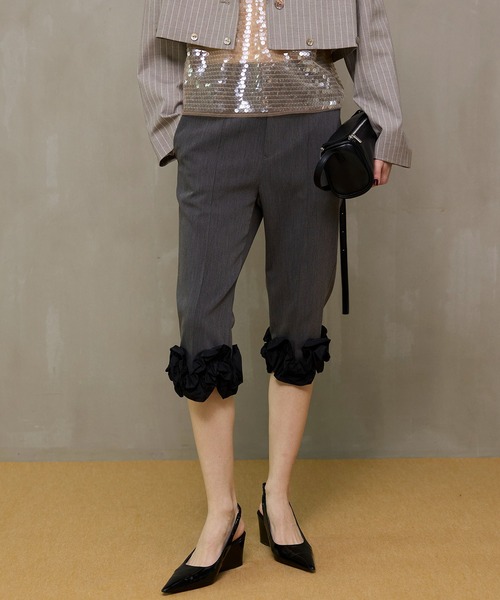 MAISON SPECIAL（メゾンスペシャル） パンツ Flower Hem Capri Pants