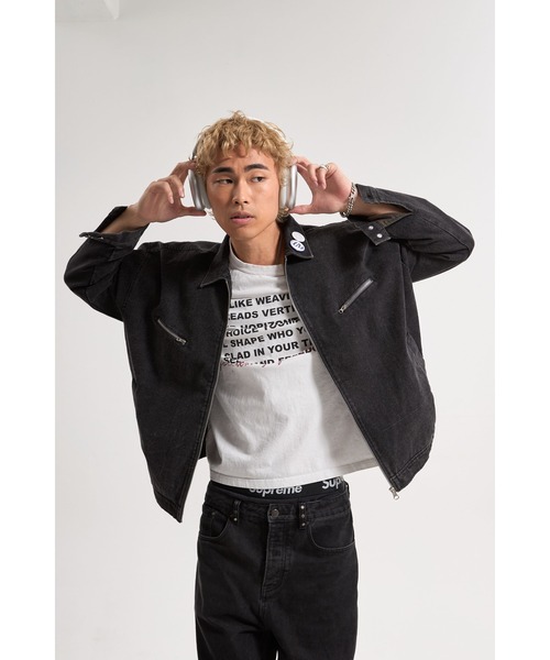 AAA 與真司郎 iamwhatiam ブルゾン ジャケット アウター M 黒 ブルゾン アウター 「IAMU」Unisex Outer（Denim) デニムオーバー