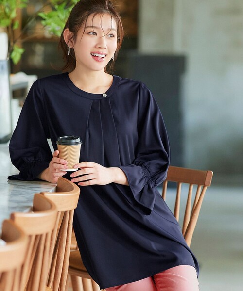 「Tiaclasse」 長袖ブラウス M ブルー系その他 レディース_画像2