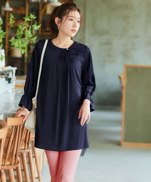 「Tiaclasse」 長袖ブラウス M ブルー系その他 レディース_画像5