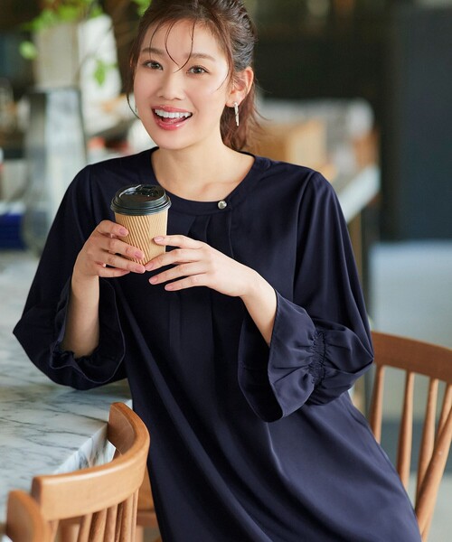 「Tiaclasse」 長袖ブラウス M ブルー系その他 レディース_画像6