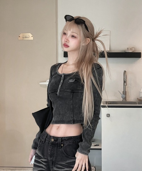 トップス t KsG tシャツ バイカラークロスネックトップス レディース メンズ