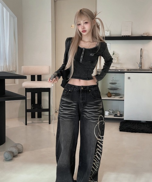 KsG tシャツ バイカラークロスネックトップス レディース メンズ