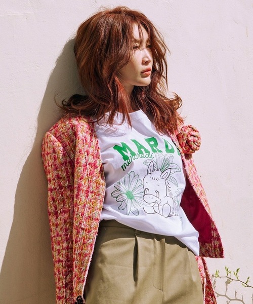 【新品】マルディメクルディ　Tシャツ　SABLE  ホワイト紗栄子コラボ Mardi Mercredi（マルディメクルディ） tシャツ 「紗栄子 コラボ