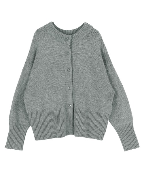 「titivate」 ニットカーディガン M 杢グレー レディース_画像3