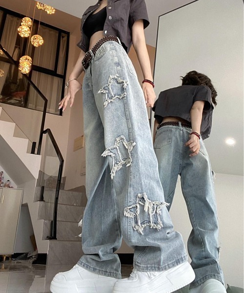 「almo」 「burlesque」デニムパンツ MEDIUM ブルー レディース_画像4