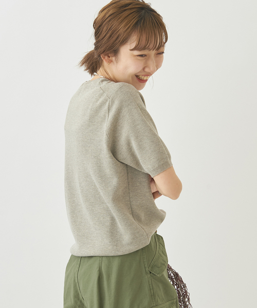 「Plage」 半袖ニット - ベージュ レディースの画像
