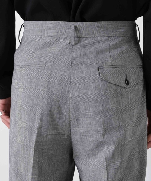 スラックス グレンチェックストレートパンツ（セットアップ可） メンズ