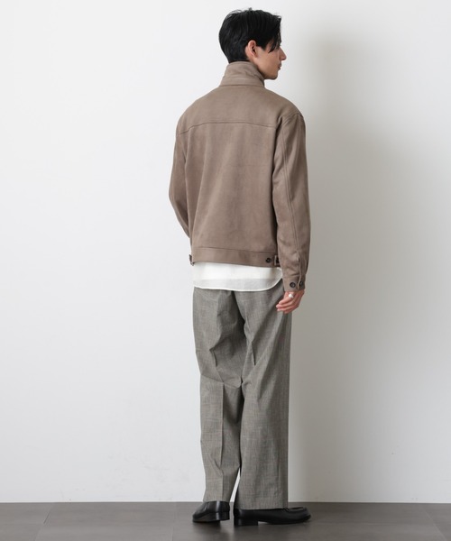 スラックス グレンチェックストレートパンツ（セットアップ可） メンズ