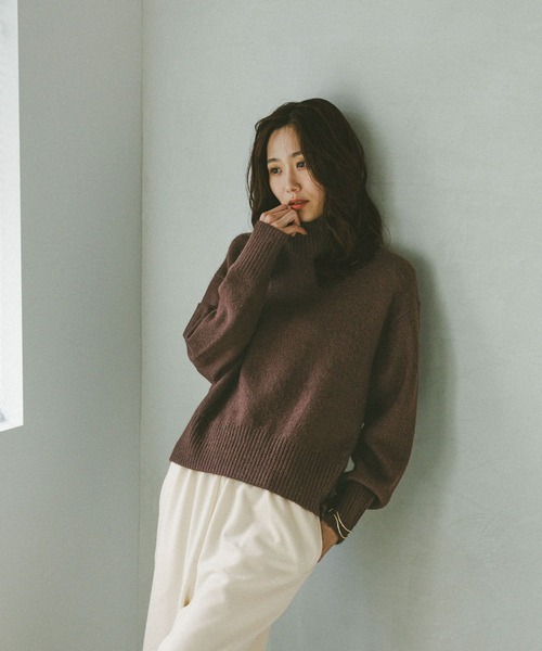 【25AW】H BEAUTY&YOUTH ナッピングウール4Bポロカラーニット エイチ ビューティー＆ユースのメンズのニット / セーター（ブラック