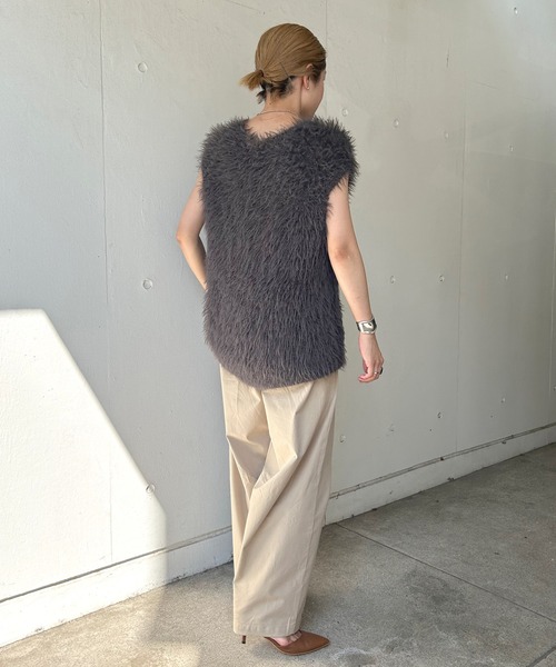 「SHENERY」 ニットベスト FREE チャコールグレー レディース_画像8