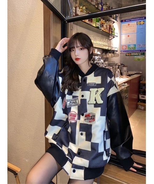 「DEVICE」 「FASHION」スタジャン FREE ブラック レディース_画像2