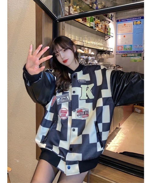 「DEVICE」 「FASHION」スタジャン FREE ブラック レディース_画像3