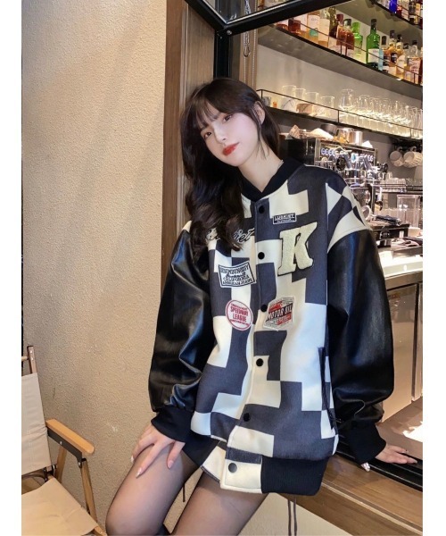 「DEVICE」 「FASHION」スタジャン FREE ブラック レディース_画像4