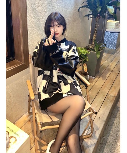 「DEVICE」 「FASHION」スタジャン FREE ブラック レディース_画像5